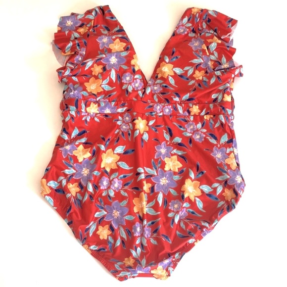 (B21) NEW ModCloth The Kelsie One-Piece Floral Swimsuit, Size Small, NWT - Picture 8 of 11